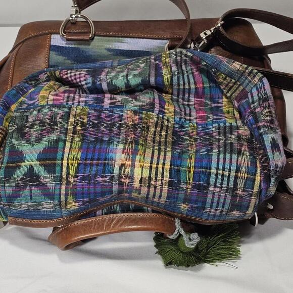 Mini Aria Convertible Day Bag Shoulder Or Backpack Brown Leather And Canvas - Picture 15 of 15